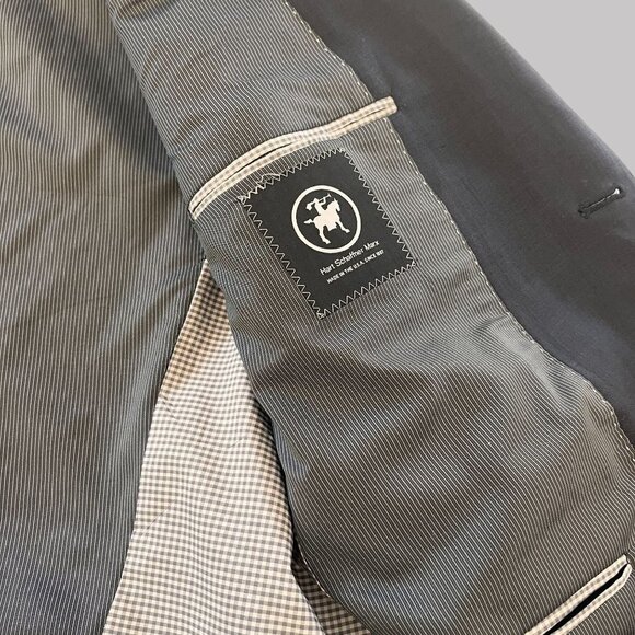 Vintage Hart Schaffner & Marx Dillards Mens Black Wool Blazer Lined Jacket USA - Picture 5 of 11